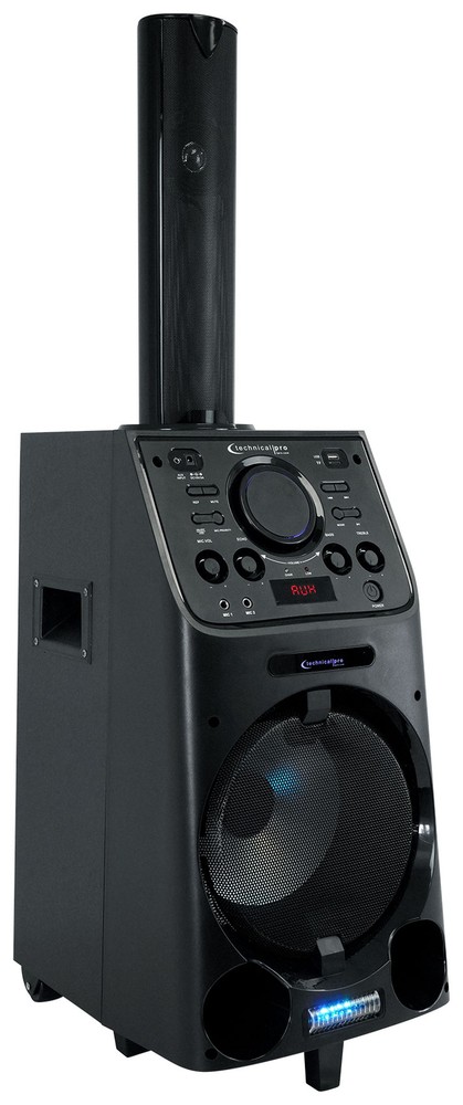 Technical Pro WASP2 10'' Portable Rechargeable LED Party Speaker+(2) Mics+Remote