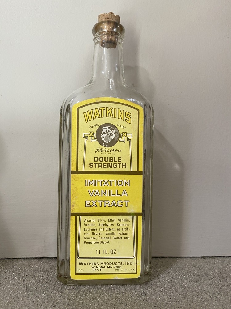 Watkins Double Strength Imitation Vanilla Extract 11oz Empty