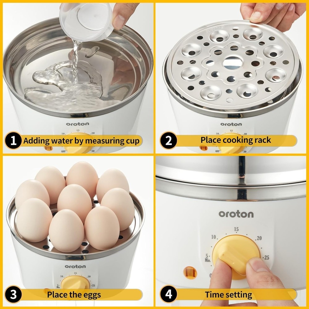 Versatile Egg Cooker: 9-Egg Capacity & Three Cooking Modes for All Styles