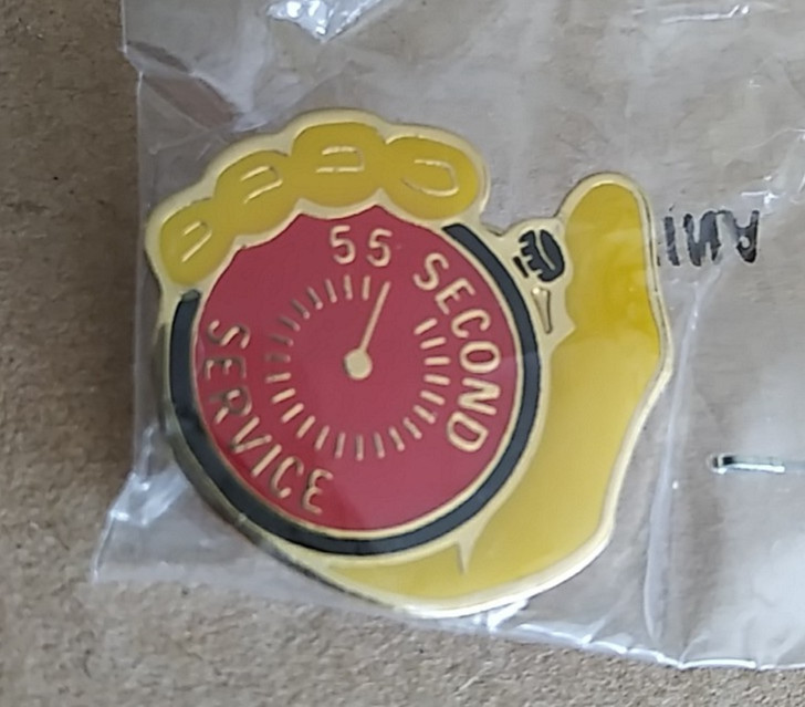 MCDONALD'S LAPEL/HAT PIN 55 SECOND SERVICE STOP WATCH GROUP II