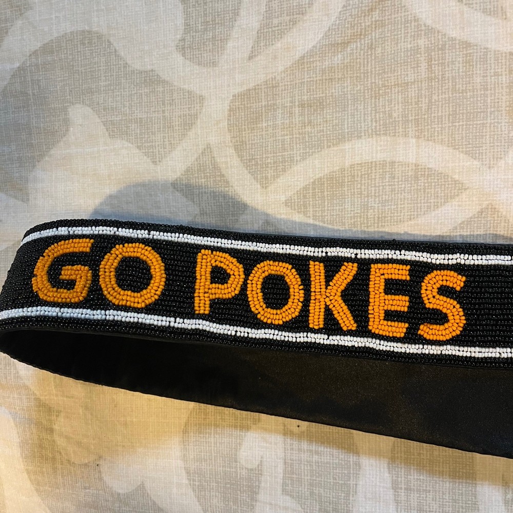 GO POKES Oklahoma Beaded Strap Pouch Bag Accessory NWOT