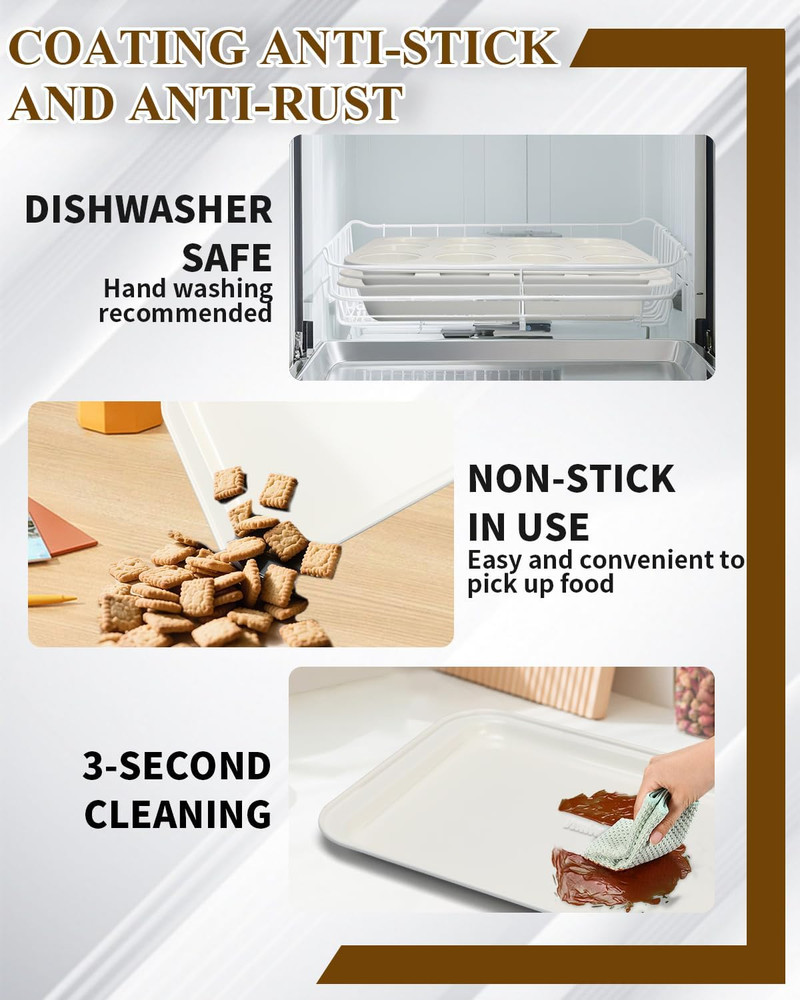 Nonstick Baking Pans Set, 19 PCS Stackable Bakeware Sets, Oven Pan Set Includes