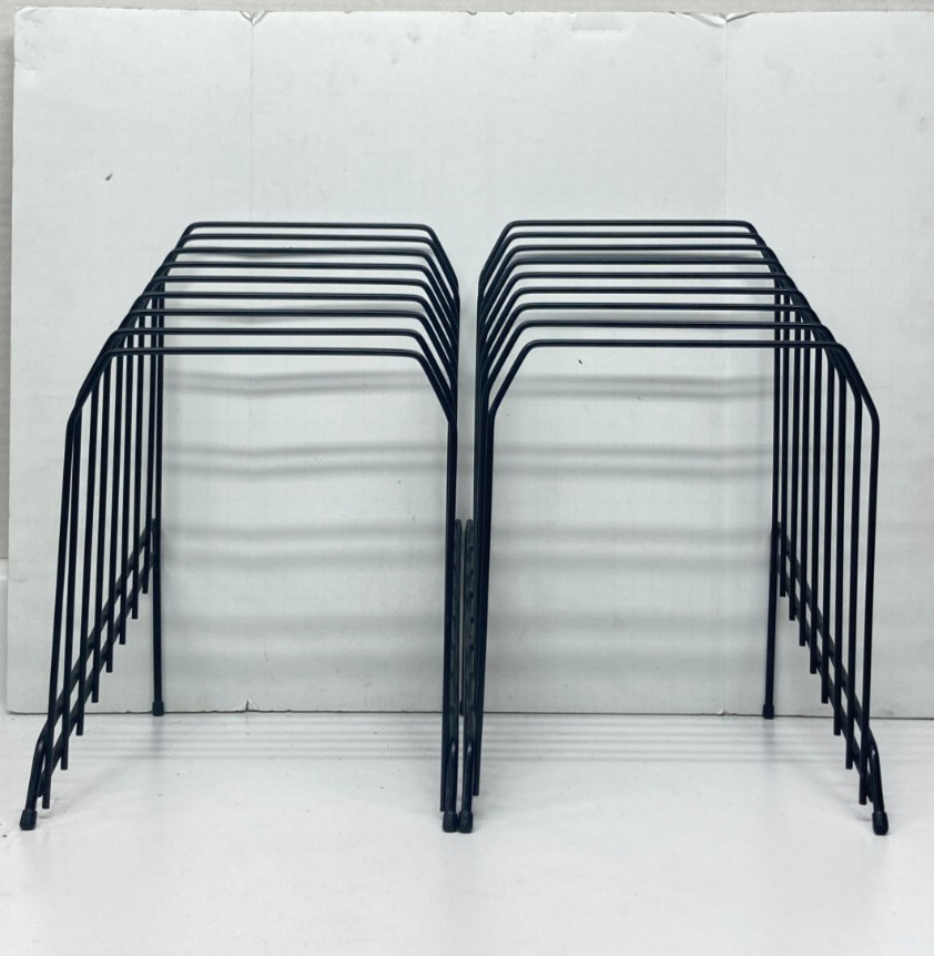TWO Black Wire 8 Slot, Folder Document Desktop Organizer