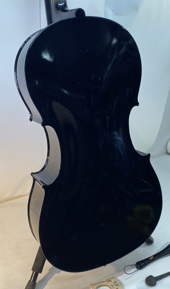 Cecilio CCO-BLACK Black 1/2 Cello NEEDS WORK READ MISSING PEGS