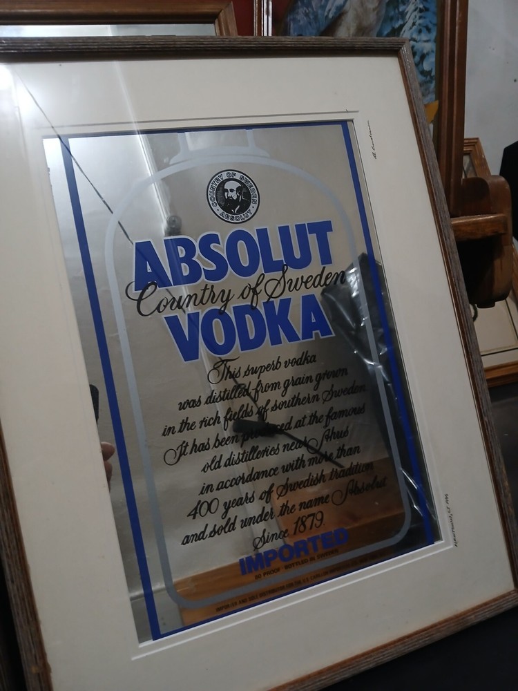 ABSOLUT Vodka Mirror Ad 18in x 12in
