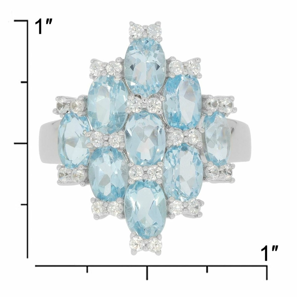 Sterling Silver Semi Mount Pendant Setting OV 6X4mm White Topaz