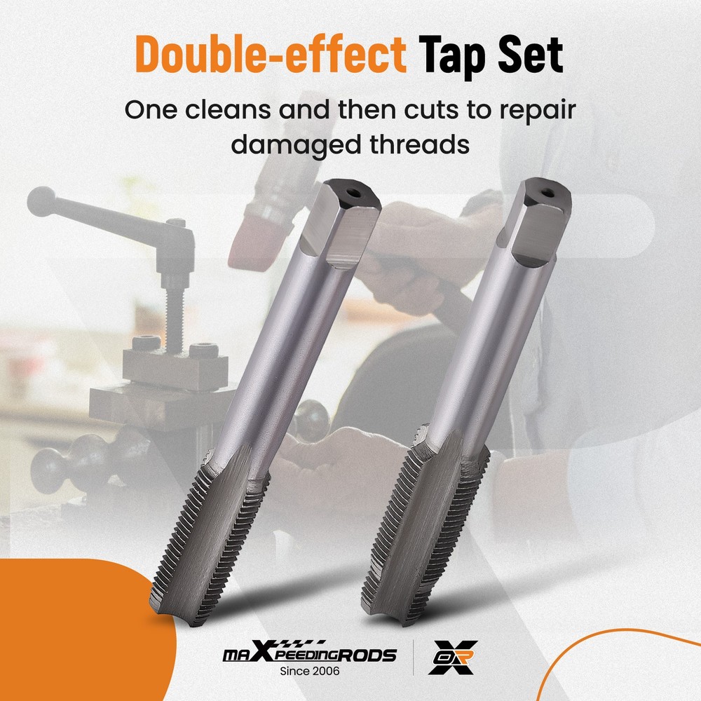 26pc 14mm Spark Plug Thread Tool Set - Fix Stripped Holes in Engine Blocks