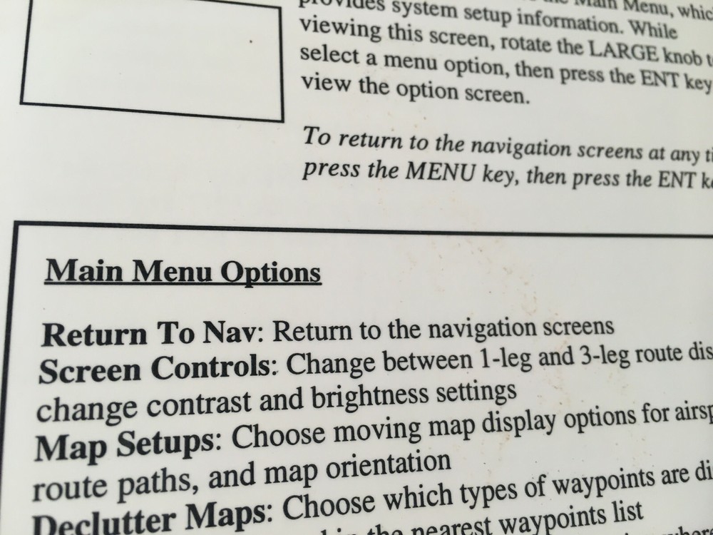 Apollo 360 MAP Display Laminated Quick Reference Guide