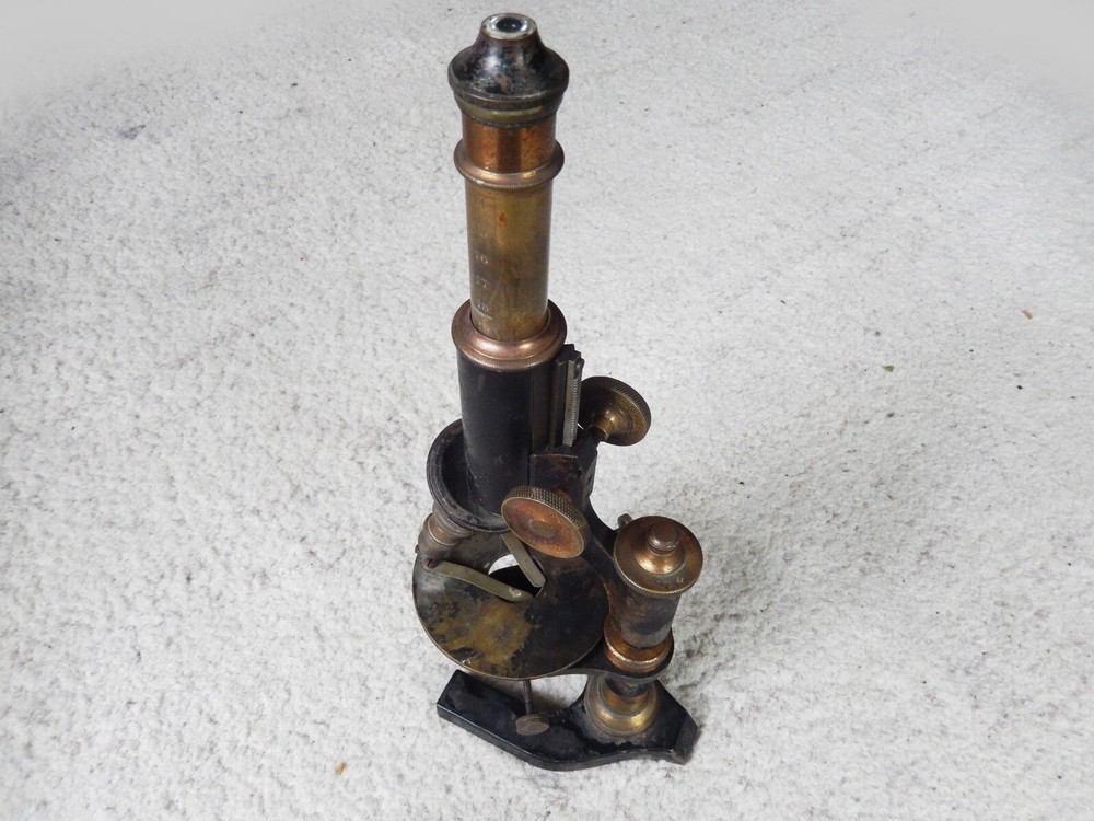 Vintage Antique Brass Microscope Germany