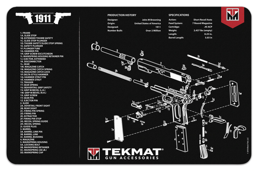 TekMat Handgun Cleaning Mat 1911