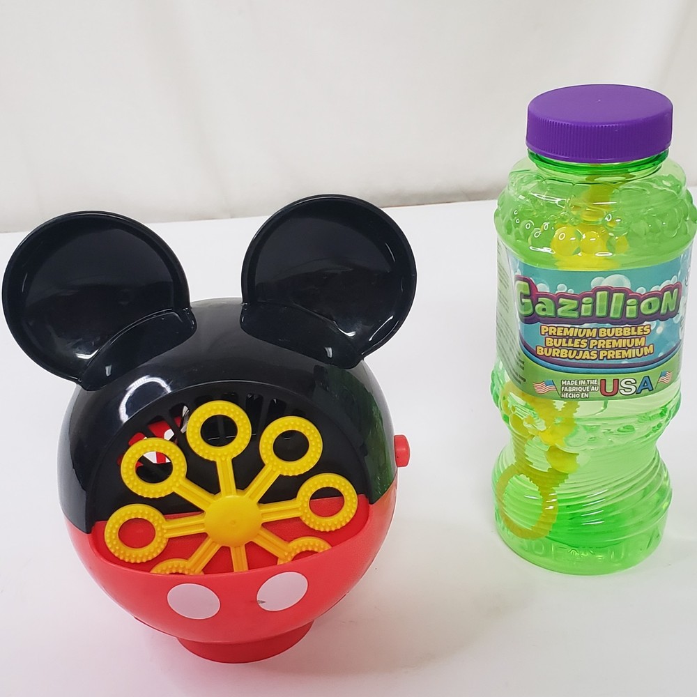 Disney Junior Mickey Mouse Mini Bubble Blower Machine 10oz Bubbles Included