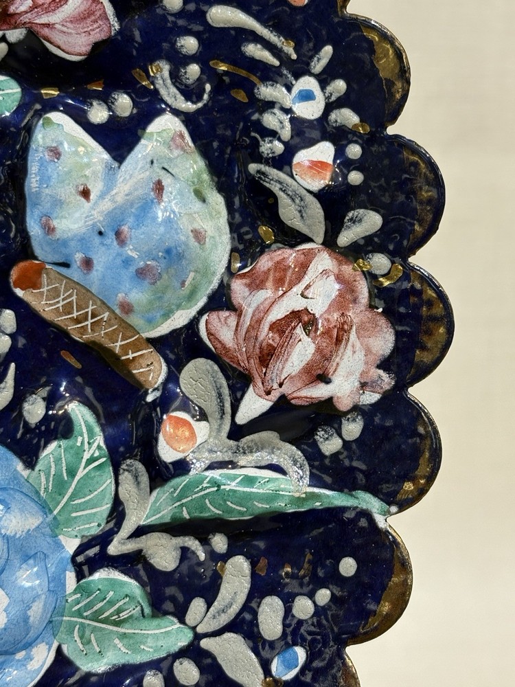 Vintage Persian, Minakari Enamel Wall Plate