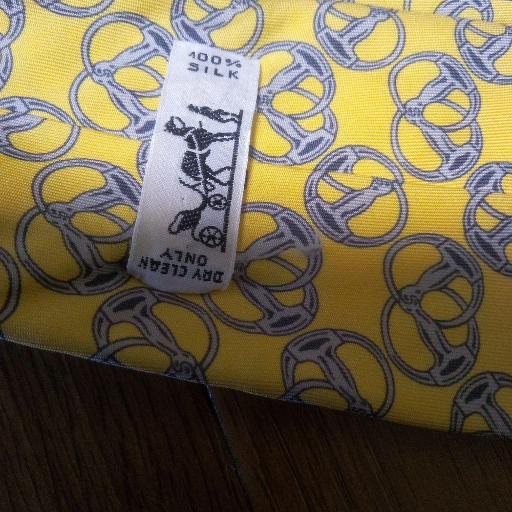 Hermes Pretzel Pattern Tie Yellow