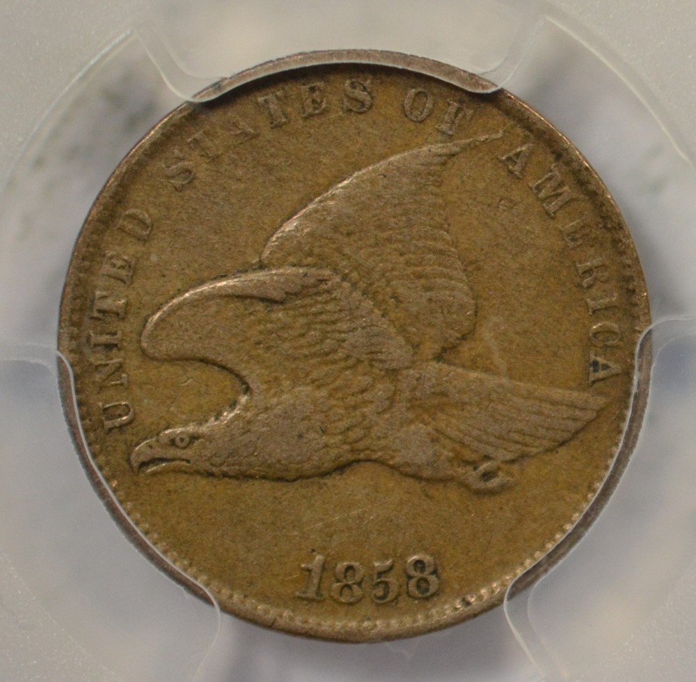 1858 Flying Eagle cent, PCGS XF40
