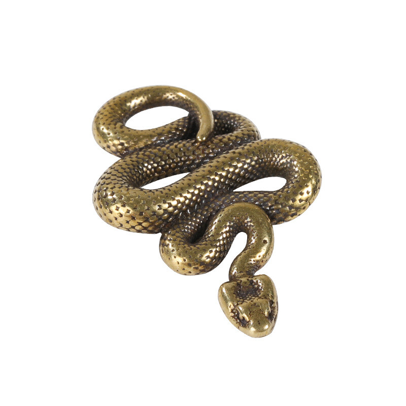 Solid Brass Snake Figurine Small Statue Home Ornament Figurines Collectibles