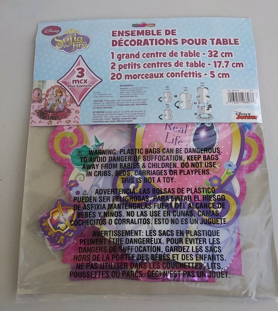 Sofia the First Table Decorating Kit With Confetti Birthday Party Supplies