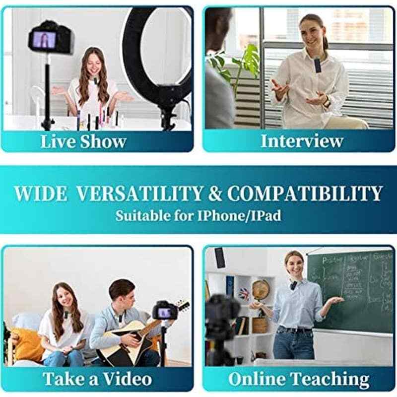 2-Pack Wireless Microphone for iPhone with Charging Case for iPhone/iPad