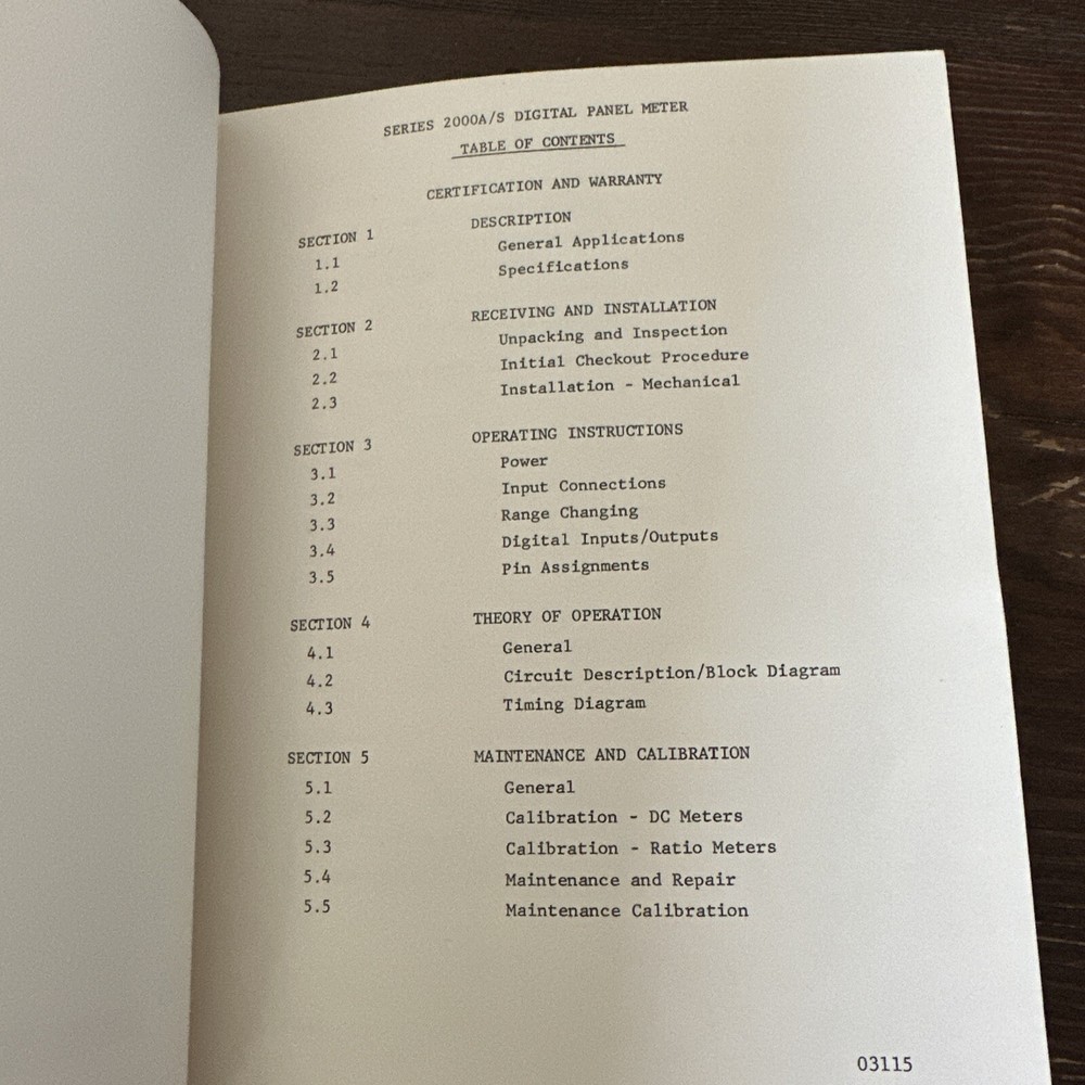 Newport Laboratories Series 2000A/S Digital Panel Meter Owners Manual 1973