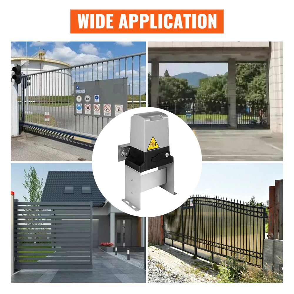 1800lbs 110V Automatic Sliding Gate Opener Operator Kit Electric + 2 Remotes