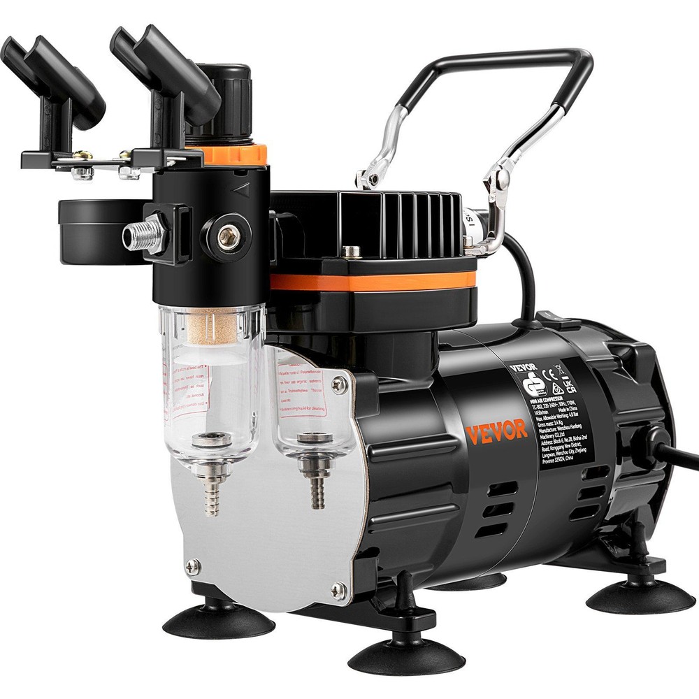 Professional Airbrush Set w/ Compressor & Multi-Purpose Dual-Action Gravity Feed