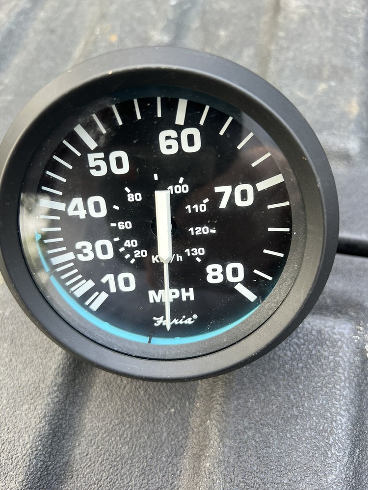 Faria Beede Euro Black 4" Mechanical Speedometer 80MPH - 32812