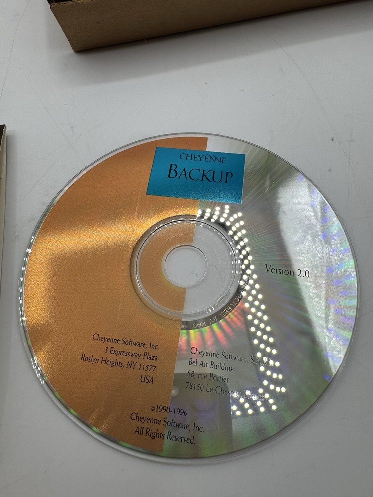 Vintage Cheyenne Backup Software V2.0 for Microsoft Windows ‘95 PC CD-ROM 1991
