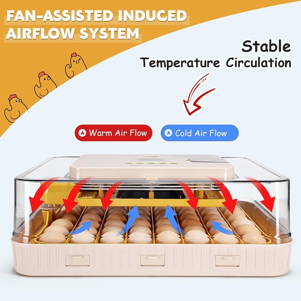 56 Egg Incubator for Hatching Eggs w/Automatic Egg Turner Temperature Display