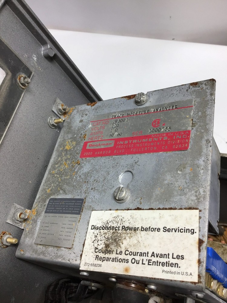 Beckman 193001 Trace Moisture Analyzer 1.0Amps