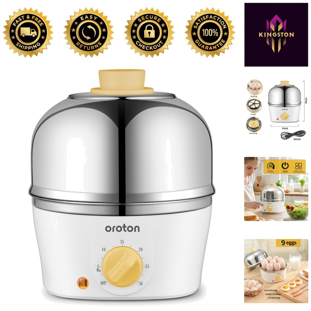Versatile Egg Cooker: 9-Egg Capacity & Three Cooking Modes for All Styles