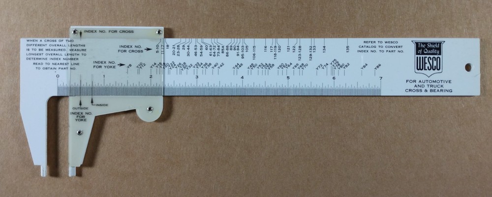 WESCO Universal U-Joint Identifier Caliper with Instructions & Box