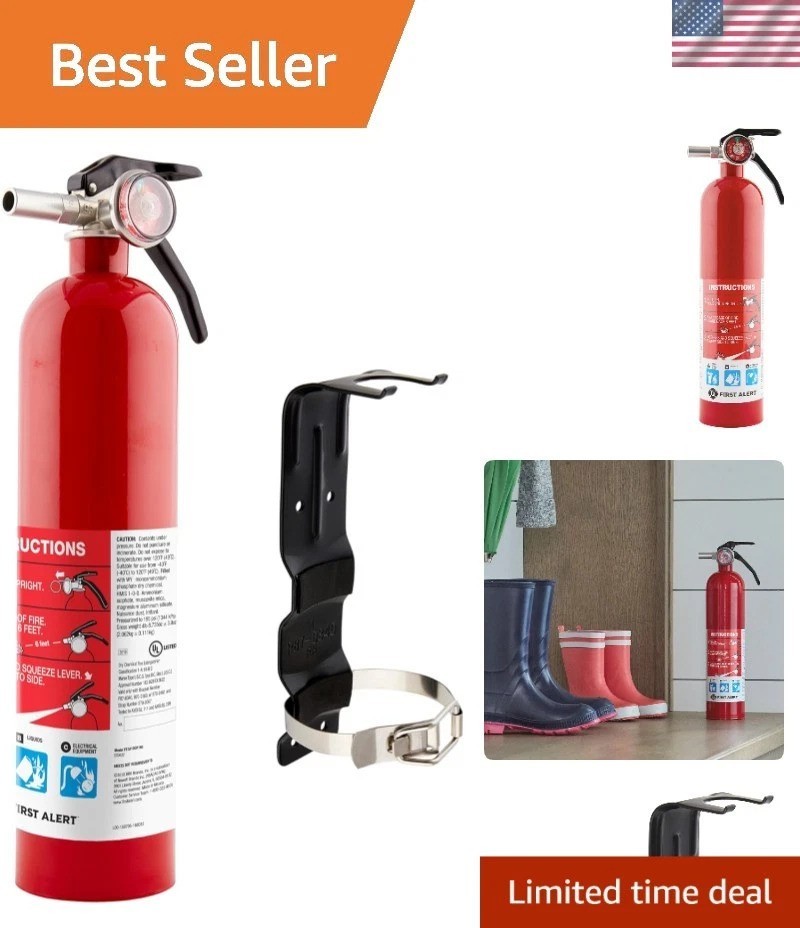 Fire Extinguisher for Home, Standard Rechargeable Compliance Unit Bundle Red