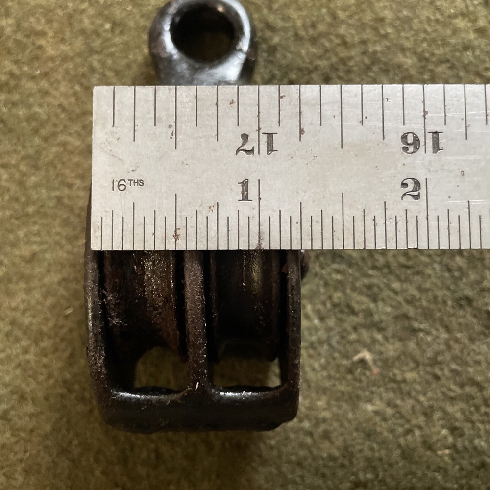 Vintage Small Pulley Solid Cast Metal Double Rope Pulley 🇺🇸