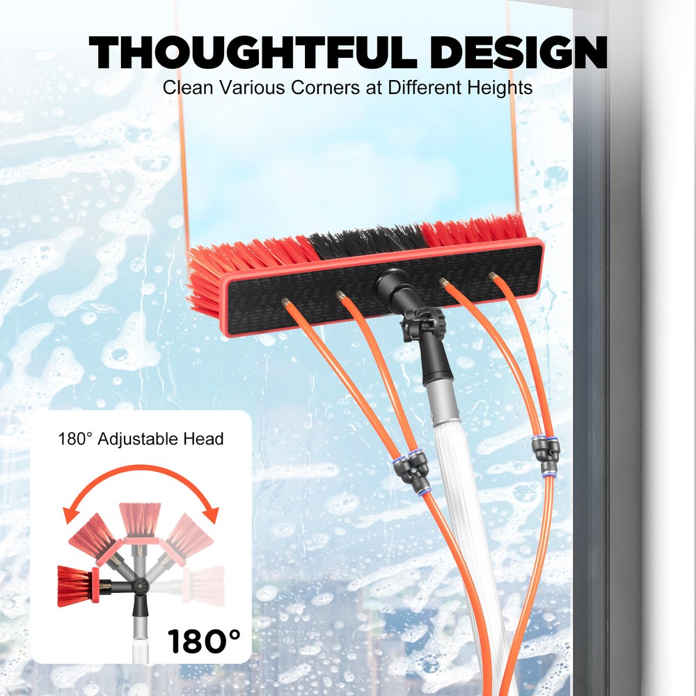 26 FT Water Fed Pole Kit Window Solar Panel Cleaning Extendable Telescopic Pole