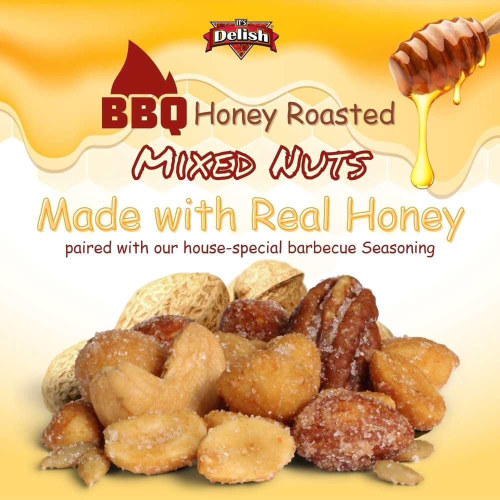 BBQ Honey Roasted Mixed Nuts by It's Delish 2 Lbs