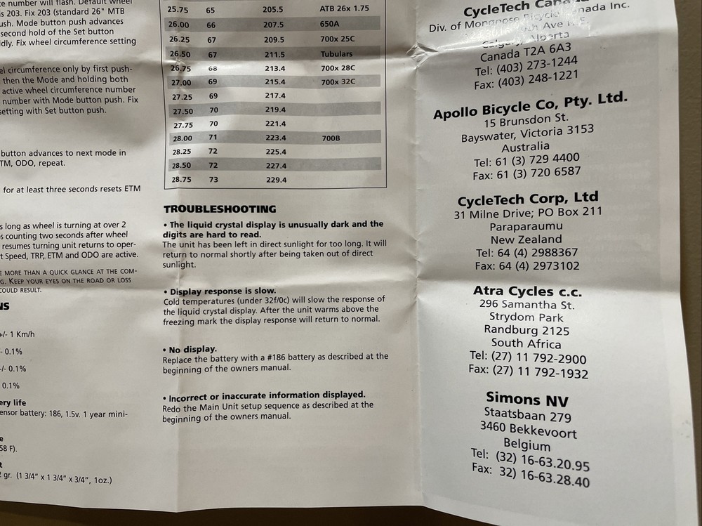 NOS Vintage ACT - Cycle Computer C-0.5