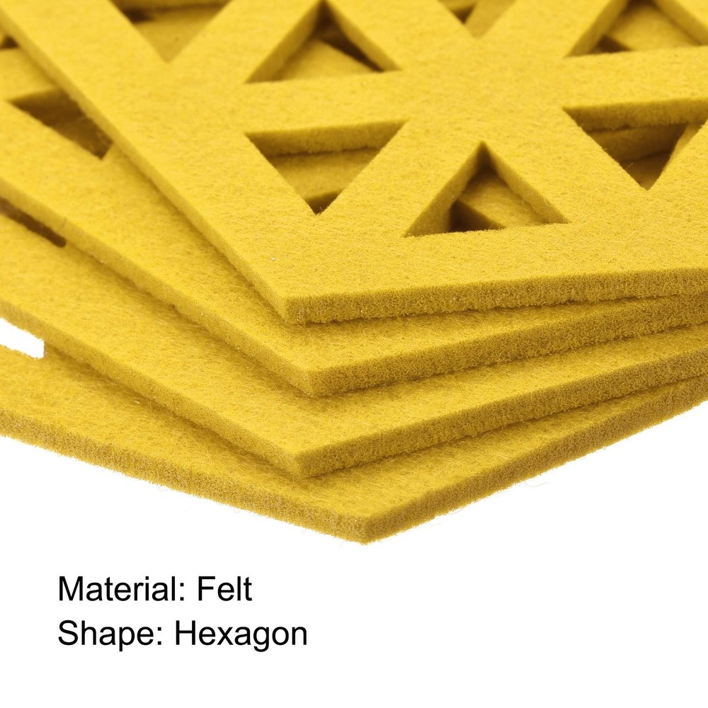 Felt Coasters 12pcs Hexagonal Coasters Coasters, Yellow