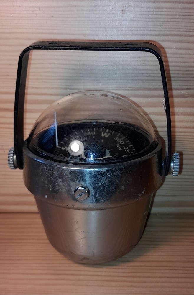 Vintage Boat Watercraft Chrome Compass