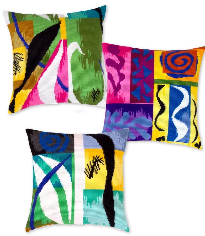 Half cross stitch kit/pillowcase based on paintings by A. Matisse. 3 types.