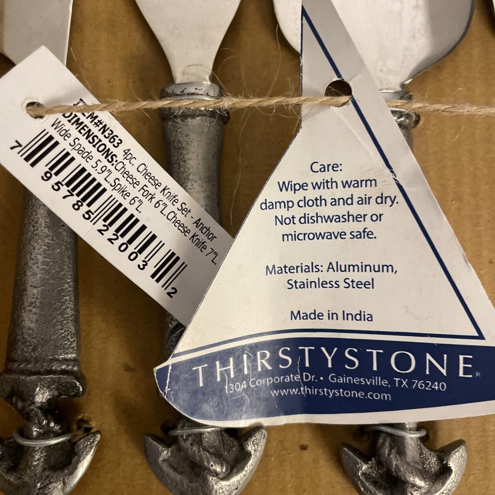 Thirstystone Pewter 4 Pc Anchor Cheese Tool Set
