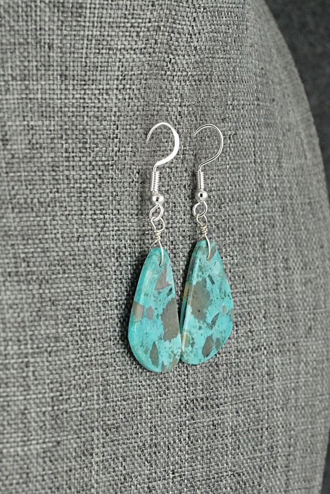 Turquoise & Sterling Silver Earrings - Louise Pete