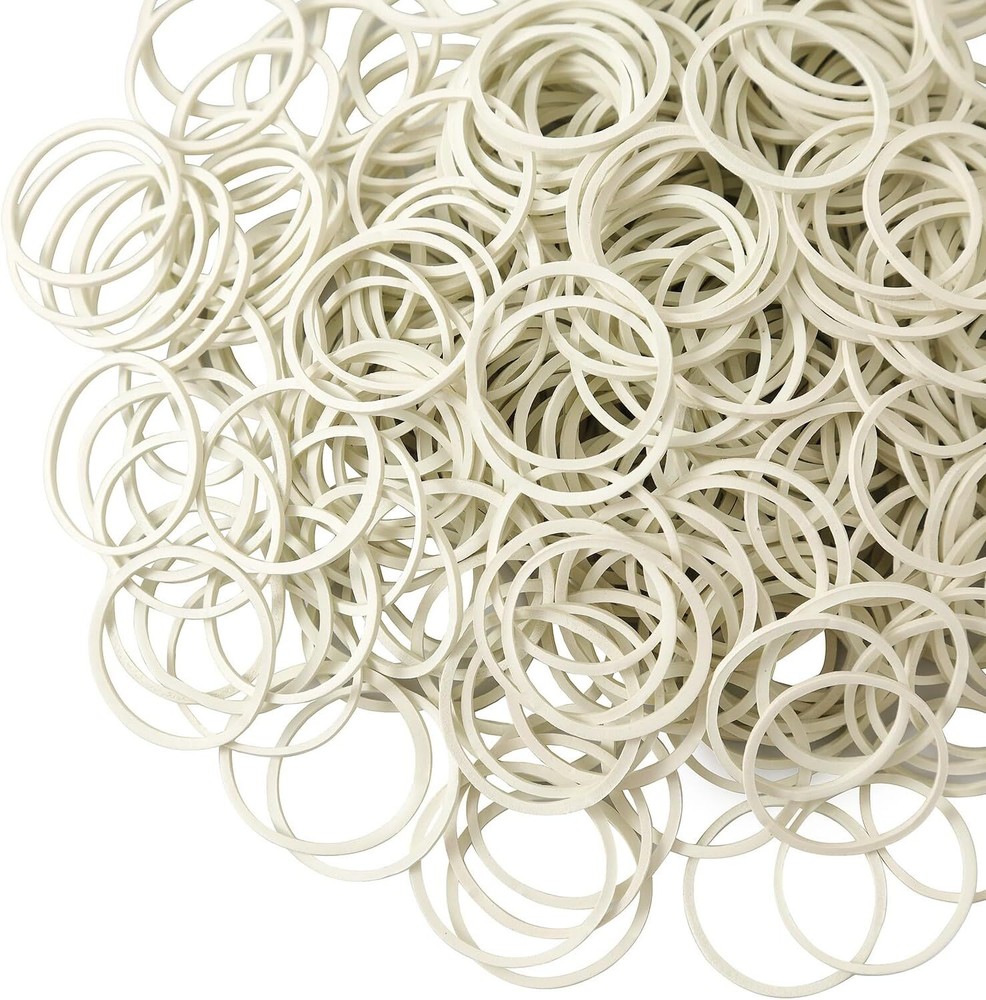 600Pcs 1inch Small Rubber Bands Stretchable Elastics White