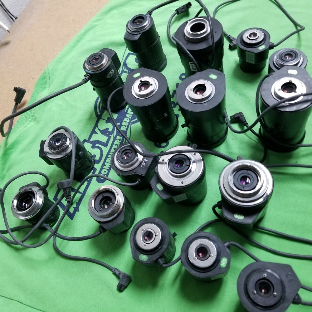 LOT OF 17 SECURITY CAMERA LENSES - UNTESTED - SEE COMPLETE LIST