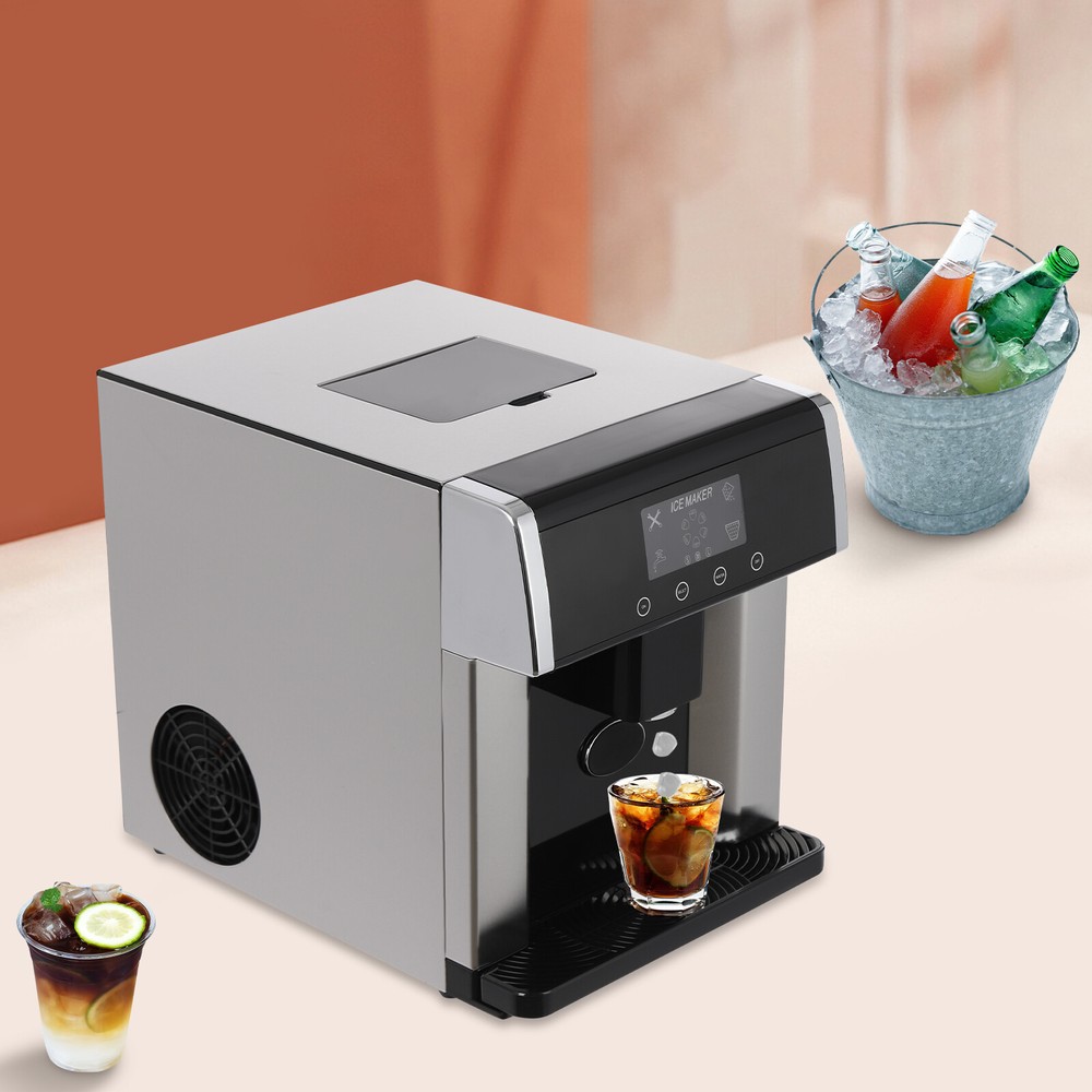 2in1 Self Dispensing Countertop Nugget Ice Maker Cold Water Making Machine US US
