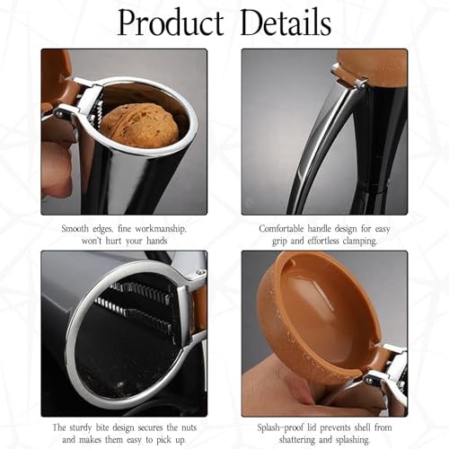 1 Pcs Nut Cracker Tool,Heavy Duty Nut Cracker Tool,With Splash-Proof Brown