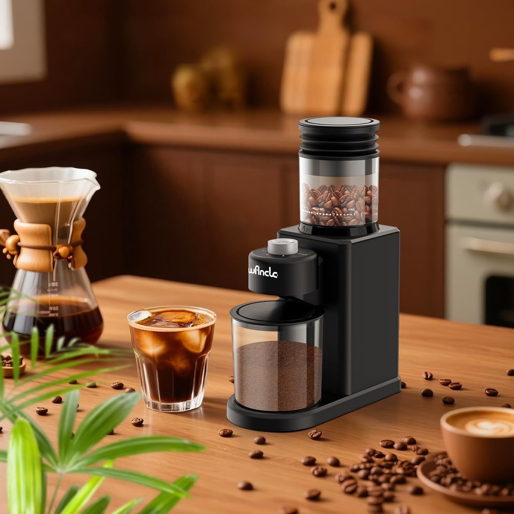Conical Burr Coffee Grinder Electric - 200W Compact Automatic Coffee Bean Gri...