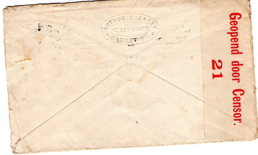 South Africa censor cover to US
