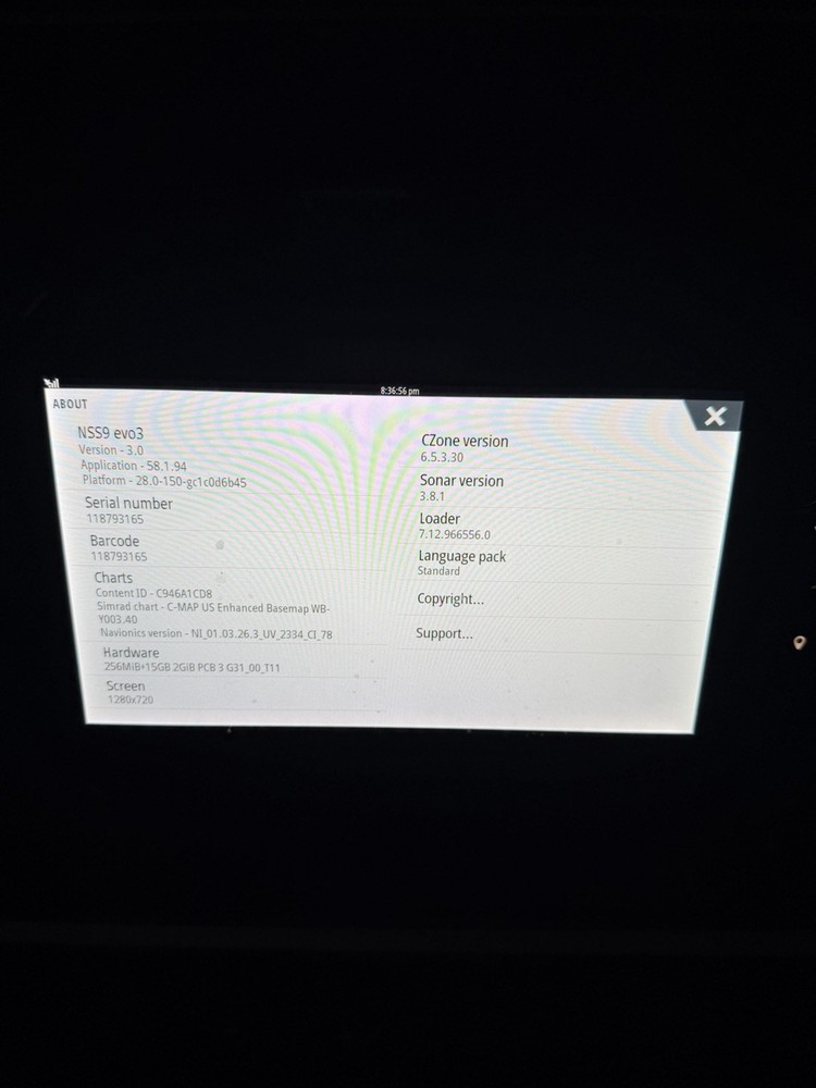 Simrad NSS9 Evo3 Multifunction Display with Power Supply.