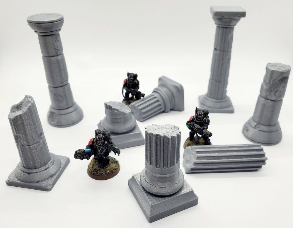 3d Printed Destroyed Columns/Pillars Terrain for Tabletop Gaming