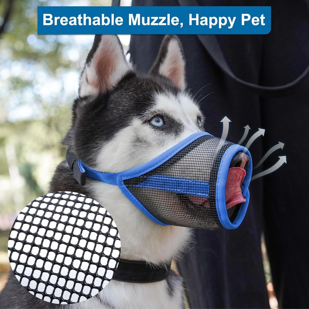 Dog Muzzle Mesh Muzzle Small Medium Dogs Soft Mouth Cover to Prevent Biting