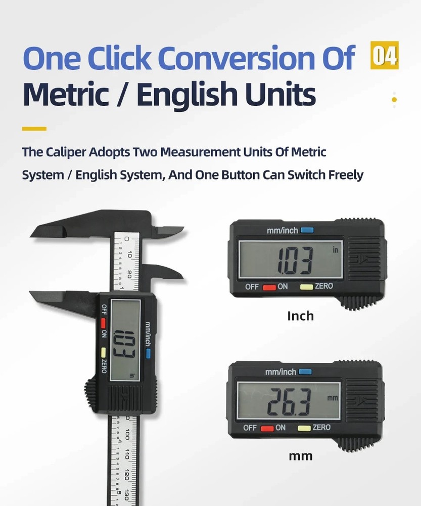 Digital Caliper Electronic Plastic Calipers Vernier Measuring Tools with LED